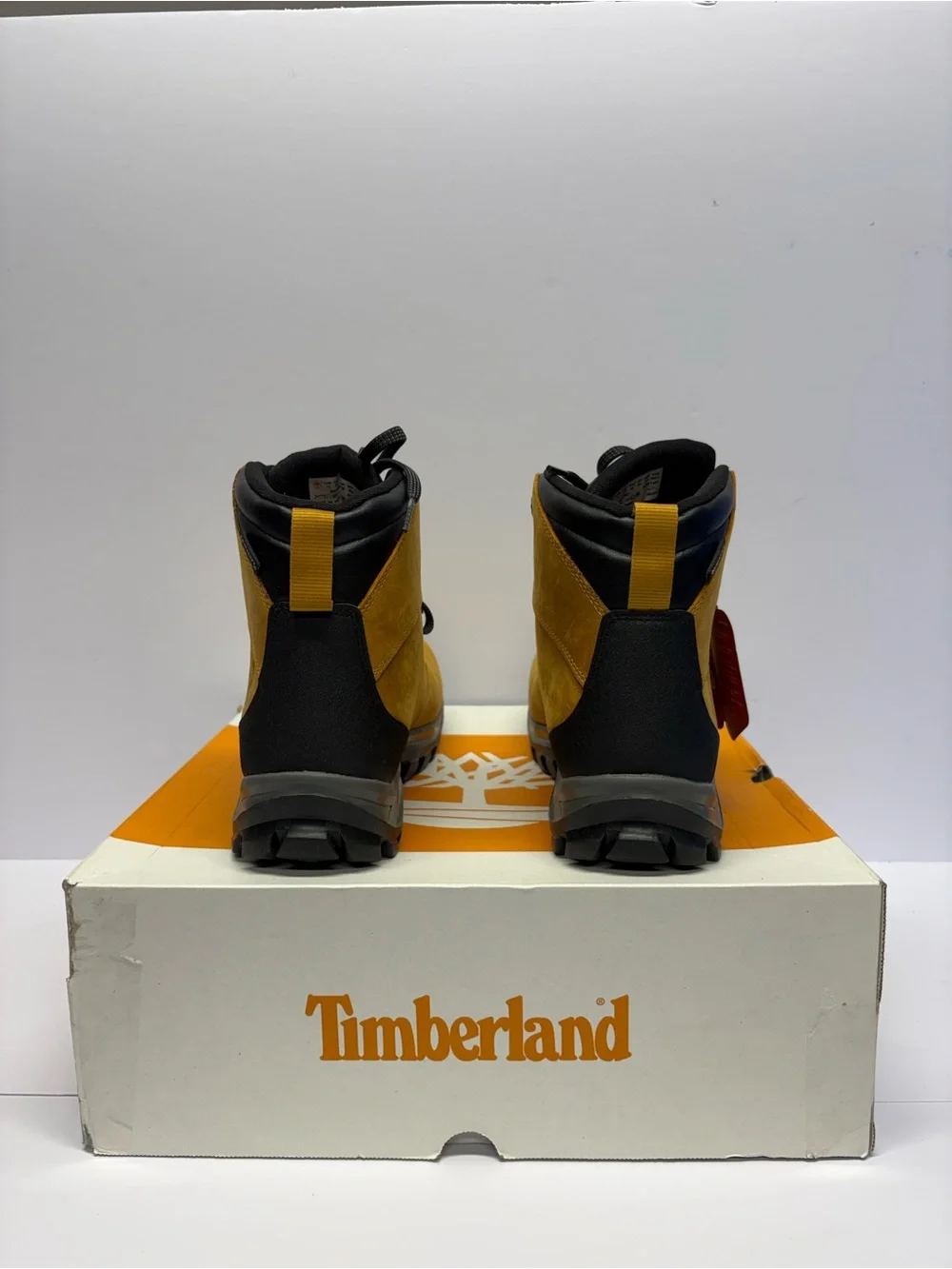 Timberland Orange and White Branded Shoe Box